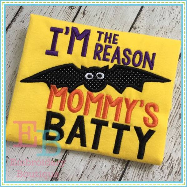 Reason Mommy's Batty Applique, Applique