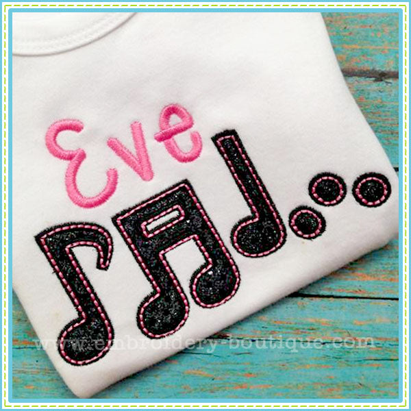 Music Notes Applique, Applique