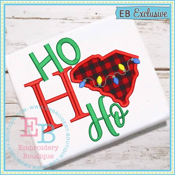 Ho Ho Ho South Carolina Applique, Applique