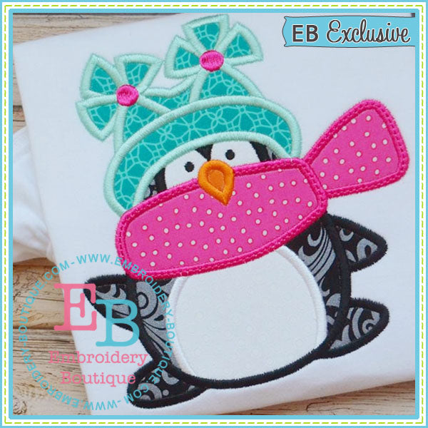 Winter Penguin Applique, Applique