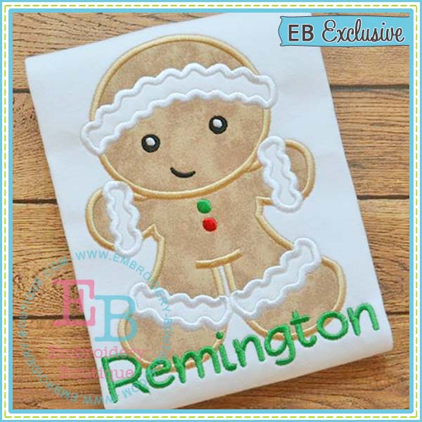 Gingerbread Boy Applique, Applique