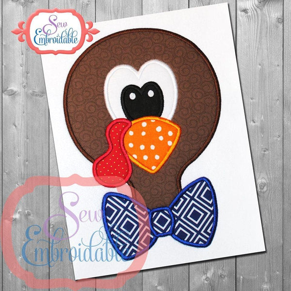 Turkey Boy Head Applique, Applique