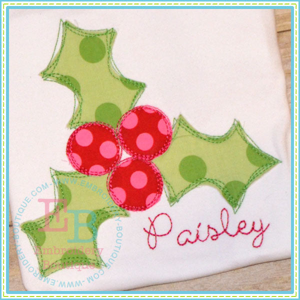 Scribble Holly Applique, Applique