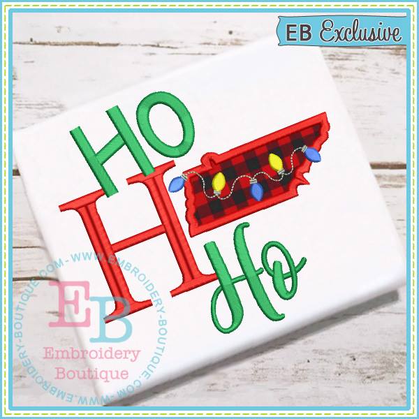 Ho Ho Ho Tennessee Applique, Applique