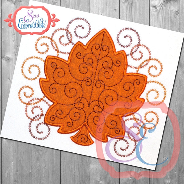 Leaf Swirls Applique, Applique