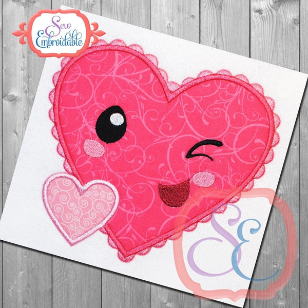 Winking Heart Applique, Applique