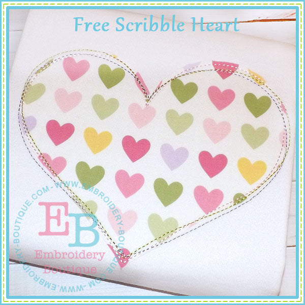 Scribble Heart Applique, Applique