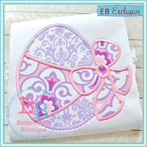 Egg with Bow Applique, Applique