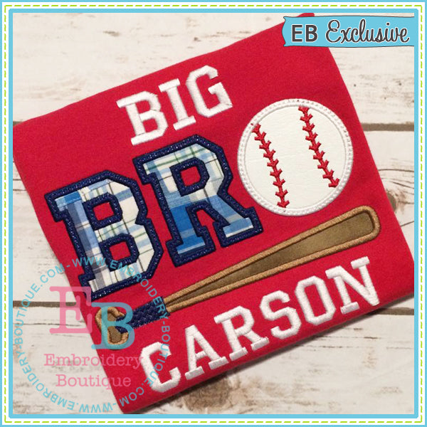 Big Bro Baseball Applique, Applique