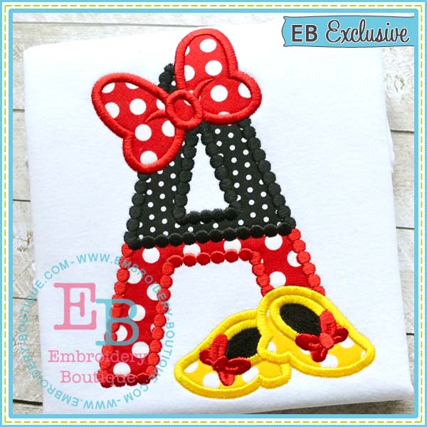 Magical Bow Shoes Applique Alphabet, Applique Alphabet