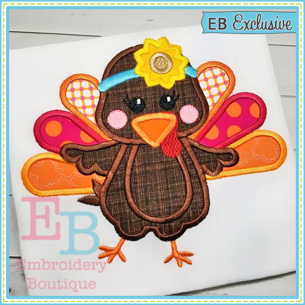 Sunflower Turkey Applique, Applique