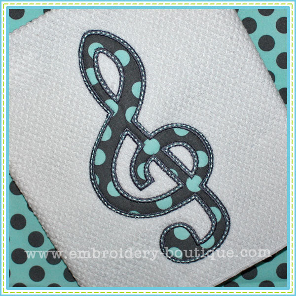 Treble Clef Applique, Applique