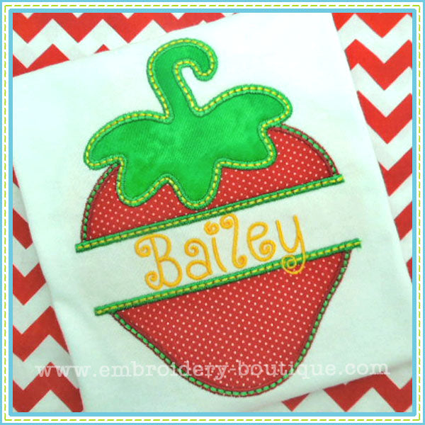 Split Strawberry Applique, Applique