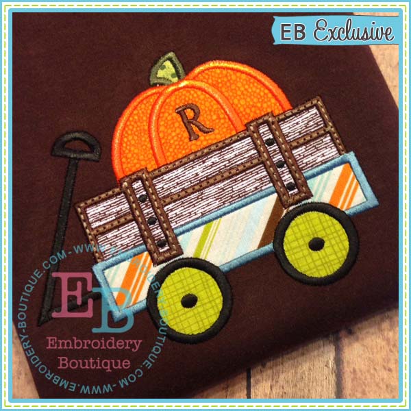 Pumpkin Wagon Applique, Applique