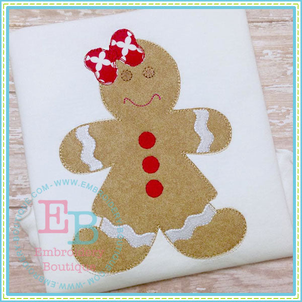 Scribbles Gingerbread Girl Applique, Applique