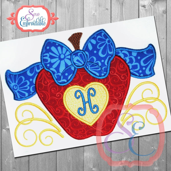 Big Bow Apple Applique, Applique