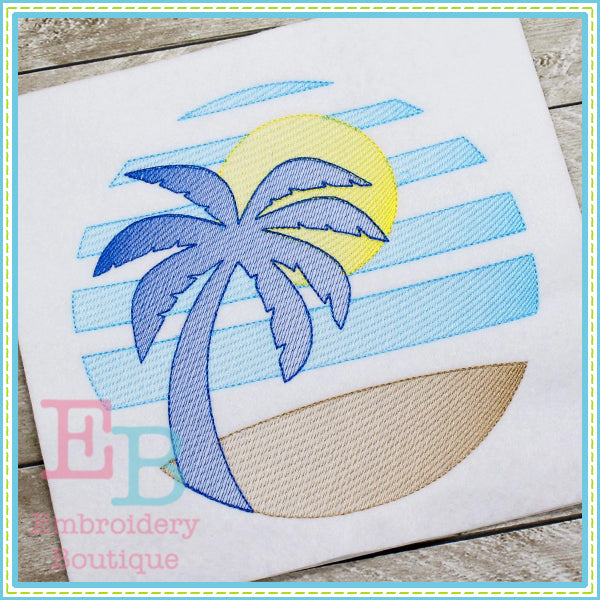 Palm Tree Sun Design, Applique