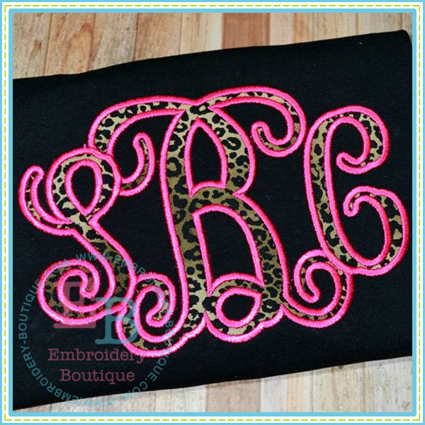 Satin Elegant Vine Applique Alphabet, Applique Alphabet