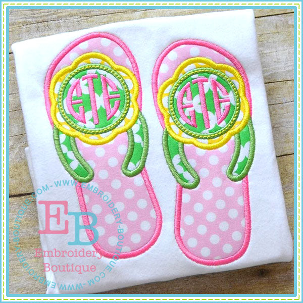 Monogram Flip Flops Applique, Applique