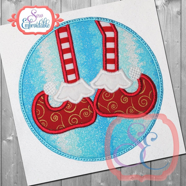 Circle Elf Legs Applique, Applique