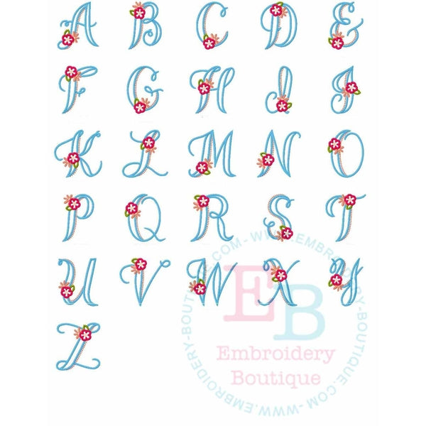Bella Fleur Applique Alphabet, Applique Alphabet