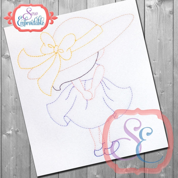 Sunbonnet Sue Back Embroidery Design, Embroidery