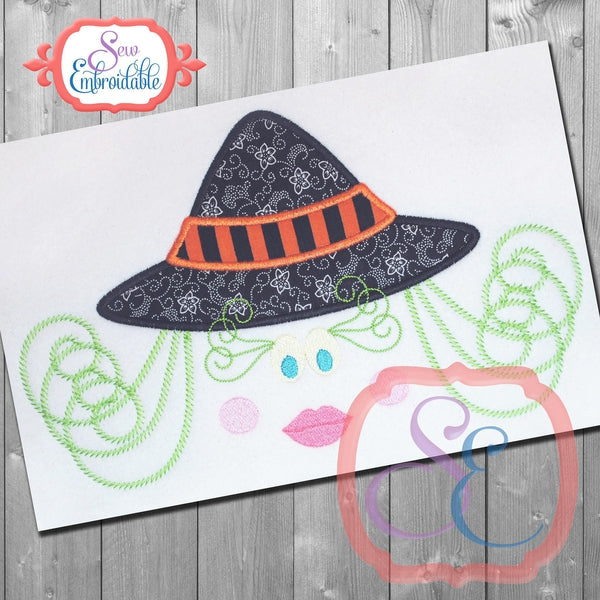 Witch Face Applique, Applique