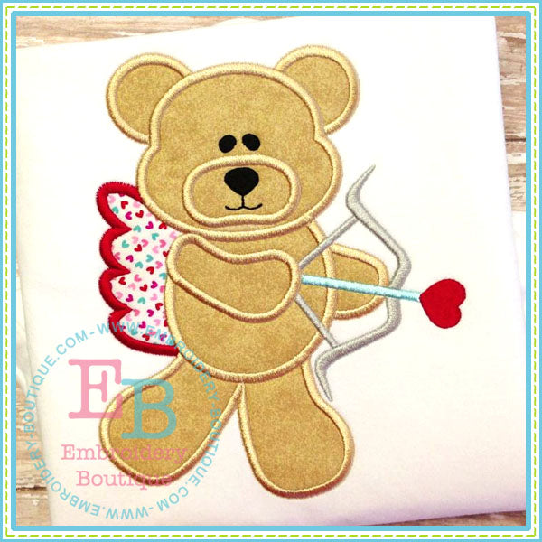 Cupid Bear Applique, Applique