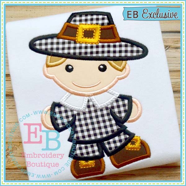 Pilgrim Boy Applique, Applique