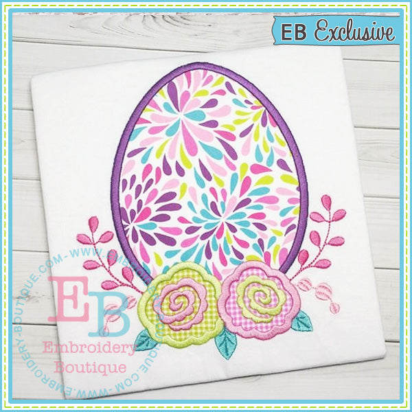 Roses Egg Applique, Applique