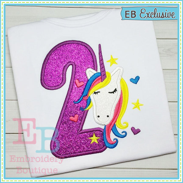 Unicorn Applique Number Set, Applique Number Set