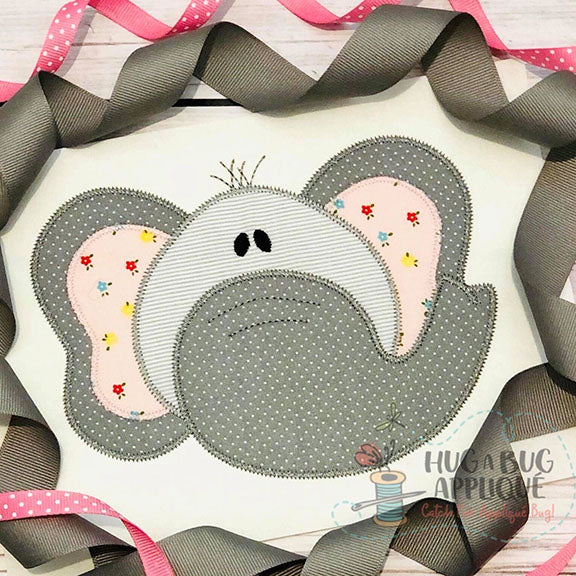 Elephant Zig Zag Stitch Applique, Applique