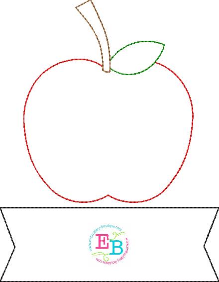 Banner Under Apple Applique, Applique