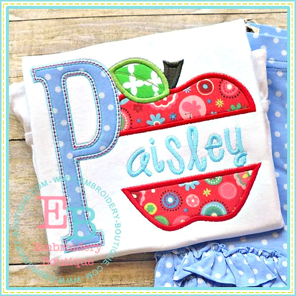 Apple Applique Alphabet, Applique Alphabet