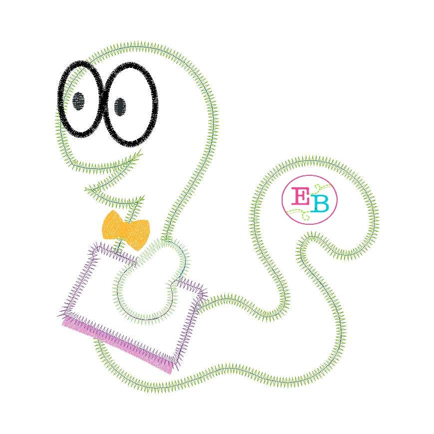 Bookworm Zigzag Applique, Applique