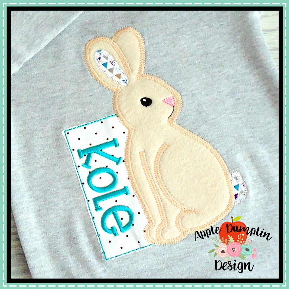 Bunny Zigzag Applique Design, applique