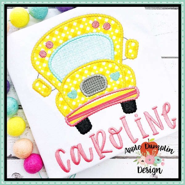 School Bus Scallop Satin Applique Design, applique