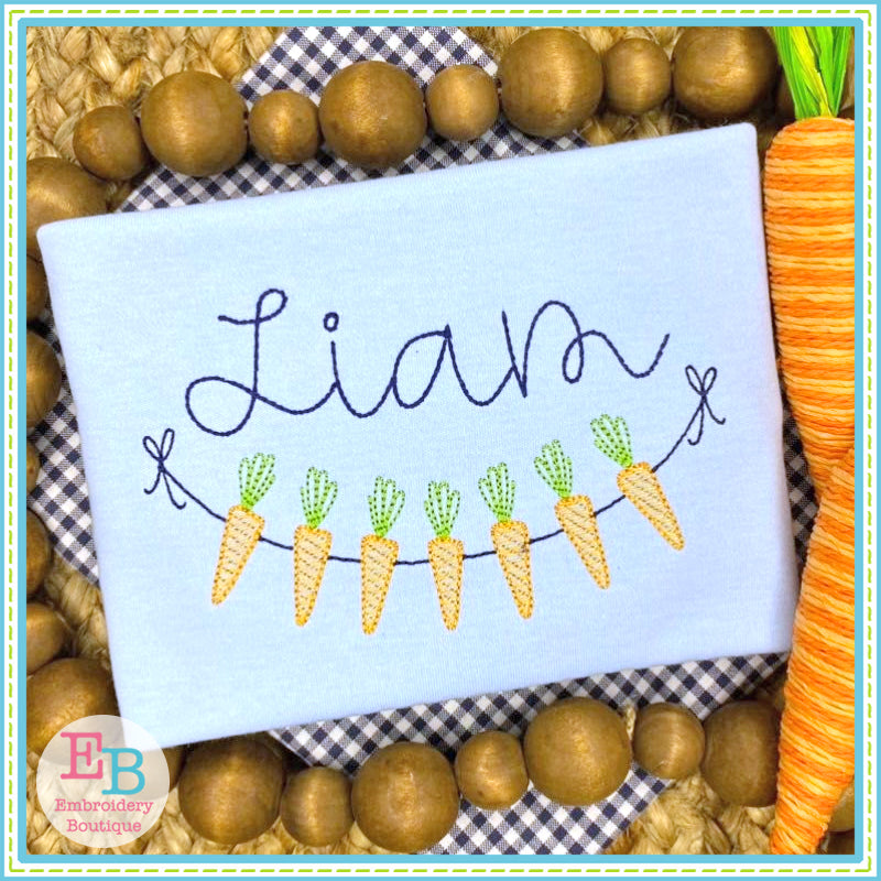 Carrots Bunting Embroidery Design, Embroidery Design, Embroidery Boutique