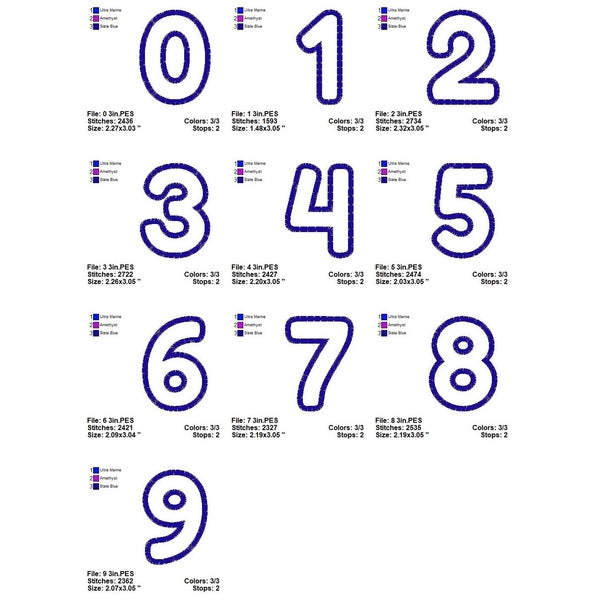 Basic Applique Numbers Set, Applique Number Set