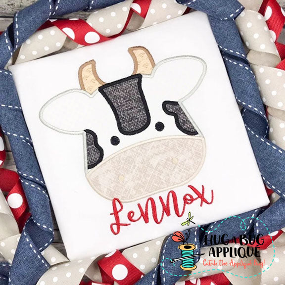 Bull Satin Stitch Applique Design, Applique