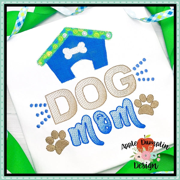 Dog Mom Zigzag Applique Design, Applique