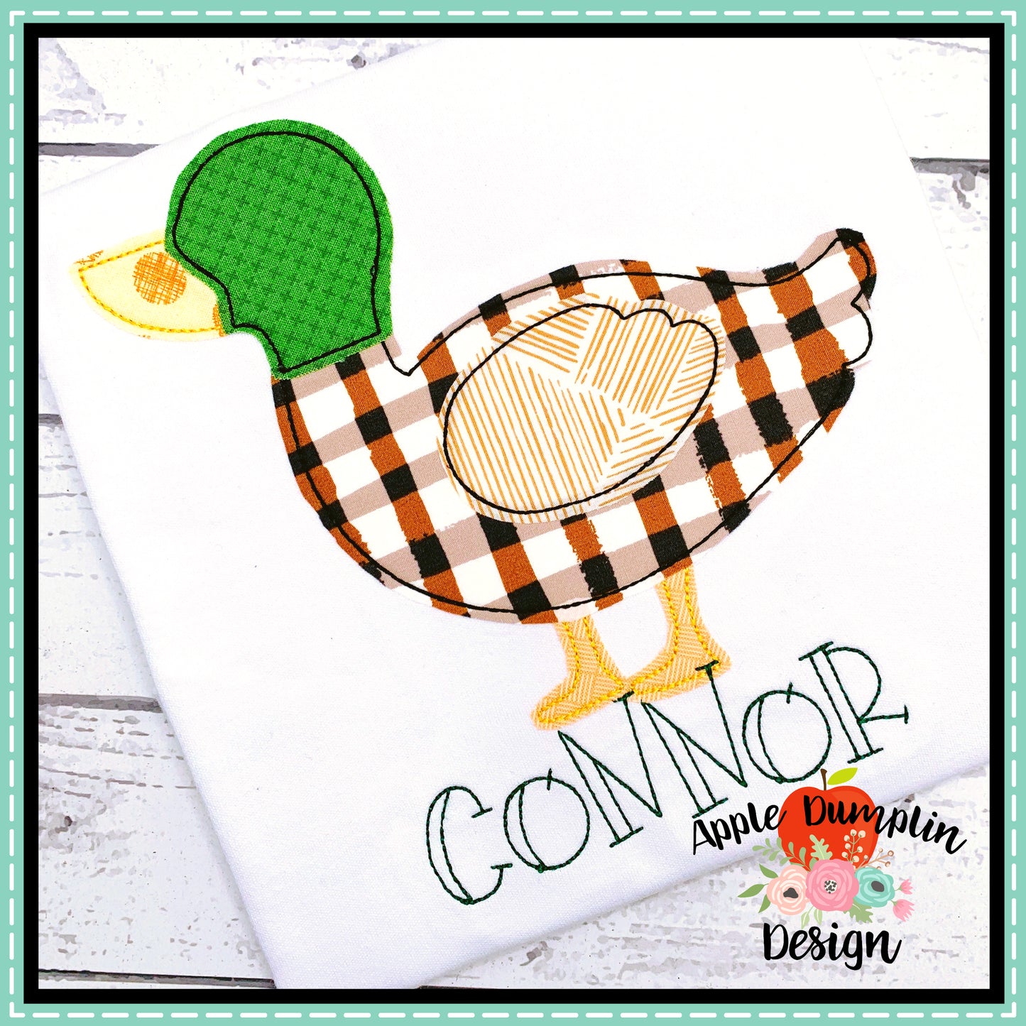 Duck Bean Stitch Applique Design, applique