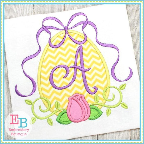 Egg Vintage Bow Satin Applique, Applique