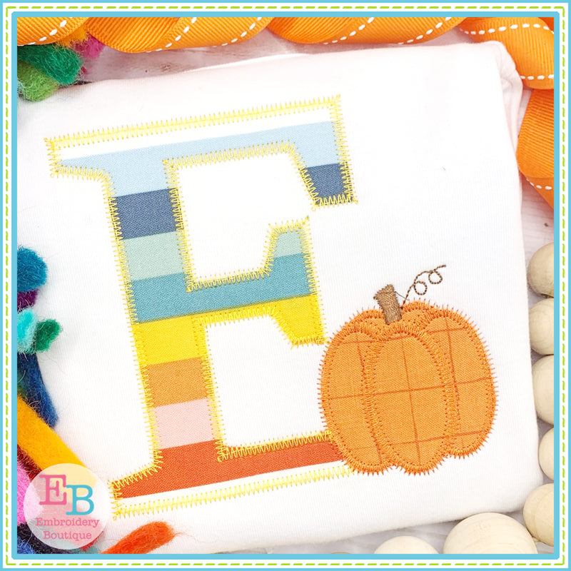 Applique Pumpkin Alphabet, Applique Alphabet