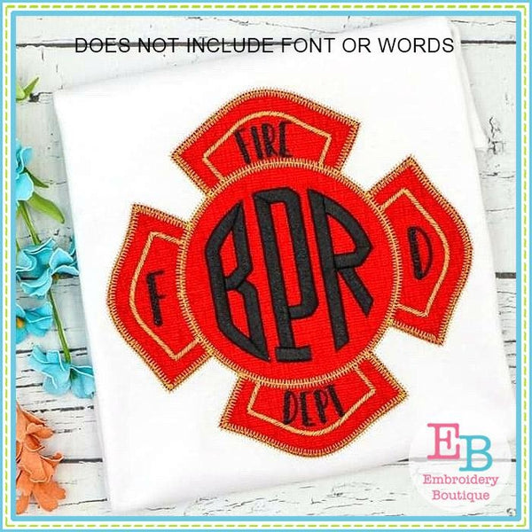 Fire Badge Double Zigzag Applique, Applique