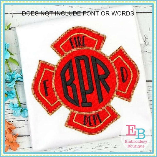 Fire Badge Double Zigzag Applique, Applique
