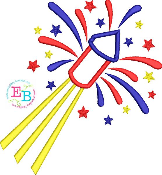 Firecracker Satin Applique, Applique