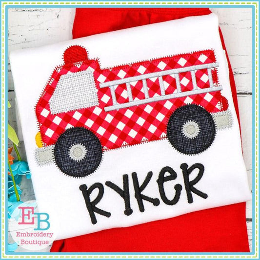 Fire Truck Zigzag Applique, Applique