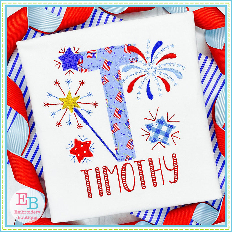 Firework Applique Alphabet, Applique Alphabet