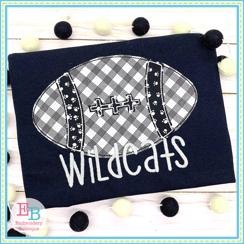 Football Bean Stitch Applique, Applique